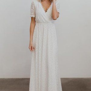 Baltic Born Venice Lace Maxi Dress in White size XS